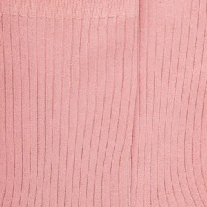 Femme Doré Doré Chaussettes^Chaussettes femme à côtes en fil d'Écosse - Rose Praline