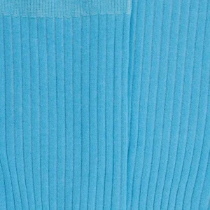 Femme Doré Doré Chaussettes^Chaussettes femme à côtes en fil d'Écosse - Bleu Pirogue