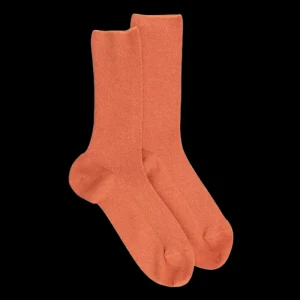 Femme Doré Doré Chaussettes^Chaussettes femme à côtes sans bord élastique en coton -