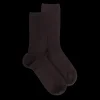 Femme Doré Doré Chaussettes^Chaussettes femme à côtes sans bord élastique en laine - Marron Chocolat