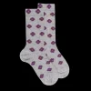 Femme Doré Doré Chaussettes^Chaussettes femme en angora à motifs fleurs - Gris Rocheux