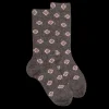 Femme Doré Doré Chaussettes^Chaussettes femme en angora à motifs fleurs - Brun fourmi