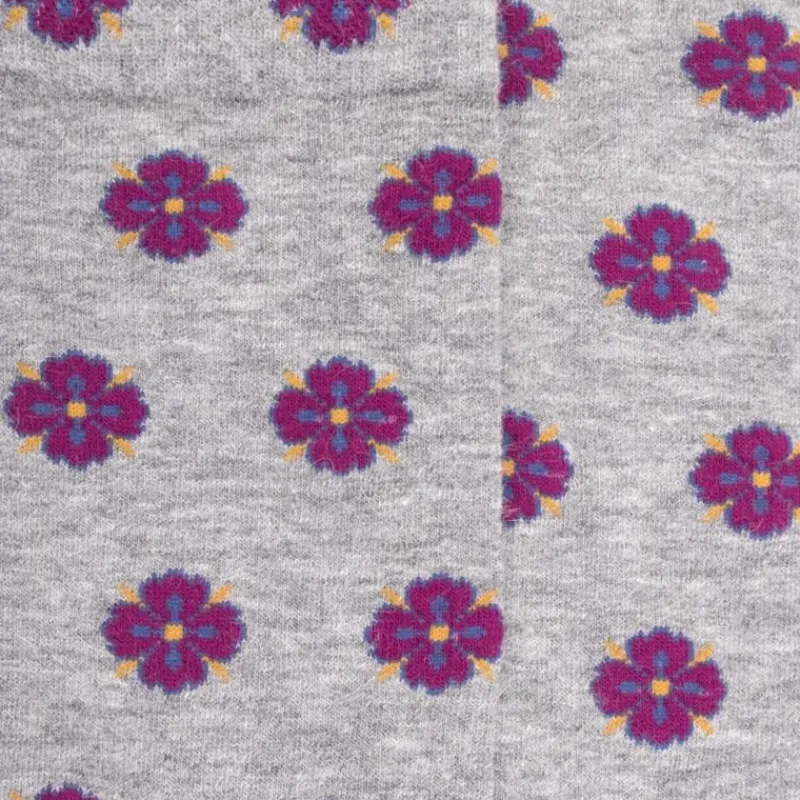 chaussettes_femme_en_ango_1-1.webp Femme Doré Doré Chaussettes^Chaussettes femme en angora à motifs fleurs - Gris Rocheux