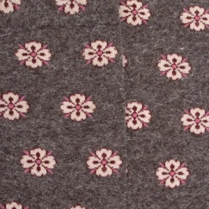 Femme Doré Doré Chaussettes^Chaussettes femme en angora à motifs fleurs - Brun fourmi
