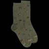 Femme Doré Doré Chaussettes^Chaussettes femme en coton à motif papillon - Vert mélèze