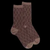 Femme Doré Doré Chaussettes^Chaussettes femme en coton et laine à motif entrelacés effet brillant -