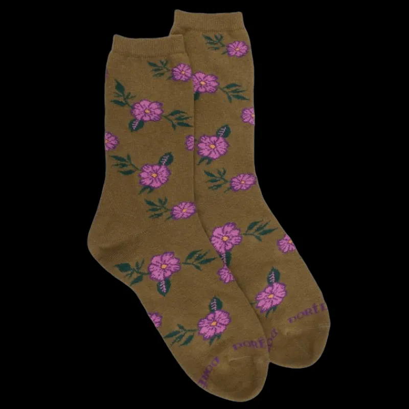 chaussettes_femme_en_coto_0-14.webp Femme Doré Doré Chaussettes^Chaussettes femme en coton à motif fleurs - Vert pistache