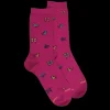 Femme Doré Doré Chaussettes^Chaussettes femme en coton à motif papillon - Rose Flamboyant
