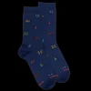 Femme Doré Doré Chaussettes^Chaussettes femme en coton à motif papillon - Bleu Voilier