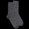 Femme Doré Doré Chaussettes^Chaussettes femme en coton à motif papillon - Gris oxford