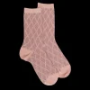Femme Doré Doré Chaussettes^Chaussettes femme en coton et laine à motif entrelacés effet brillant - Rose Praline