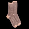 Femme Doré Doré Chaussettes^Chaussettes femme en coton à motif géométrique - Rose poudré