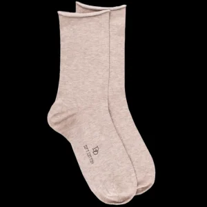 Femme Doré Doré Chaussettes^Chaussettes femme en coton doux avec bords roulés -