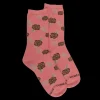 Femme Doré Doré Chaussettes^Chaussettes femme en coton à motif fleurs - Rose Jouy