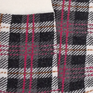 Femme Doré Doré Chaussettes^Chaussettes femme en coton à motif tartan effet brillant - Gris anthracite