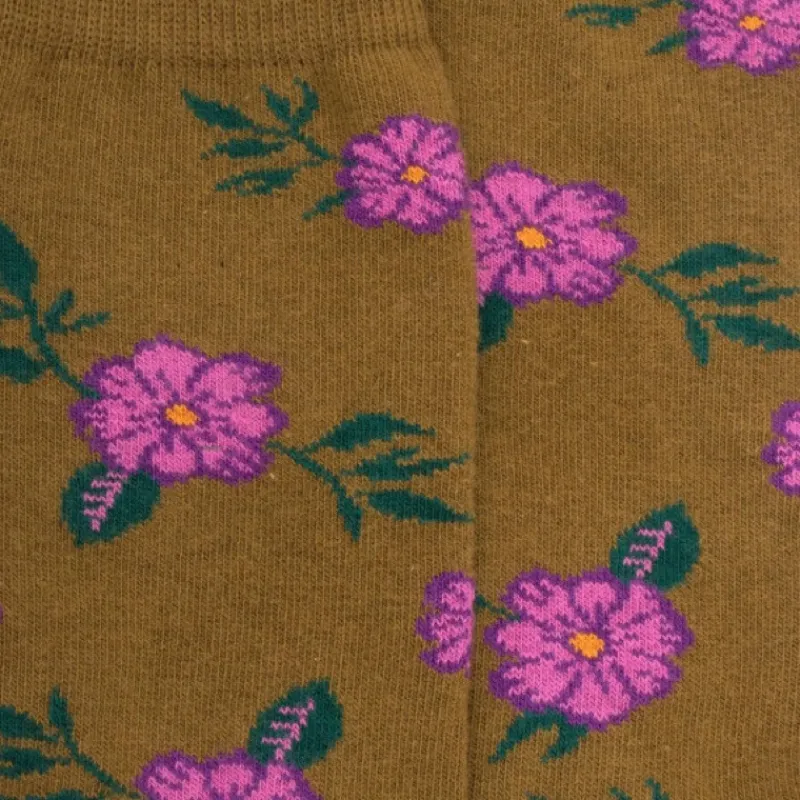 chaussettes_femme_en_coto_1-14.webp Femme Doré Doré Chaussettes^Chaussettes femme en coton à motif fleurs - Vert pistache
