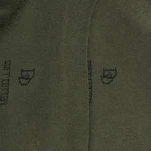 Femme Doré Doré Chaussettes^Chaussettes femme en coton doux avec bords roulés - Vert mélèze