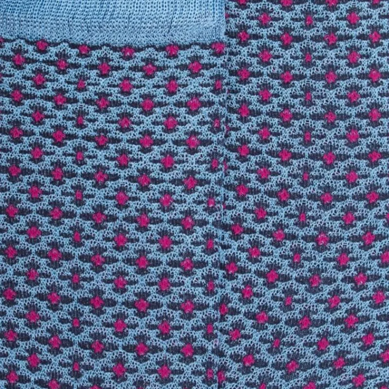 chaussettes_femme_en_coto_1-7.webp Femme Doré Doré Chaussettes^Chaussettes femme en coton à motif géométrique - Bleu Pirogue