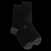 Femme Doré Doré Chaussettes^Chaussettes femme en laine polaire - Noir & gris anthracite