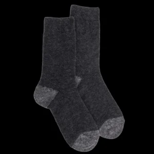 Femme Doré Doré Chaussettes^Chaussettes femme en laine polaire - Gris anthracite & Gris oxford