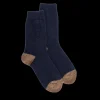 Femme Doré Doré Chaussettes^Chaussettes femme en laine polaire - Bleu marine & Beige seigle