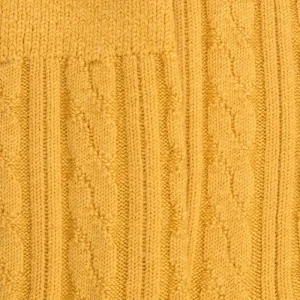 Femme Doré Doré Chaussettes^Chaussettes femme en laine à motif torsadés - Jaune Moutarde