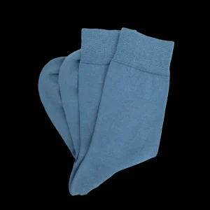 Femme Doré Doré Chaussettes^Chaussettes femme en laine et coton - Bleu Macadam