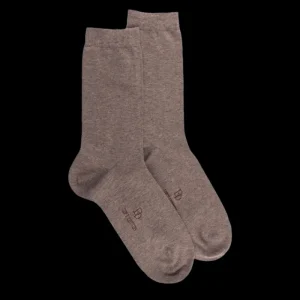 Femme Doré Doré Chaussettes^Chaussettes femme fines en coton égyptien - Blanc Grive