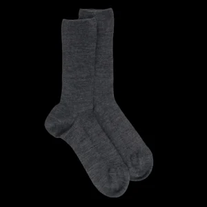 Femme Doré Doré Chaussettes^Chaussettes femme spéciales jambes sensibles sans bord élastique en laine - Gris