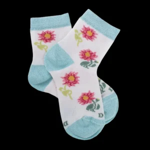 Enfant Doré Doré Socquettes^Chaussettes fille à fleurs de tournesol - Blanc et bleu