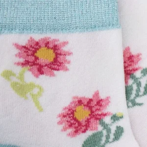 Enfant Doré Doré Socquettes^Chaussettes fille à fleurs de tournesol - Blanc et bleu