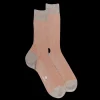 Homme Doré Doré Chaussettes^Chaussettes homme à côtes bicolores en fil d'Écosse - Gris & Oranger