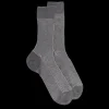 Homme Doré Doré Chaussettes^Chaussettes homme à côtes bicolores en fil d'Écosse - Gris Bourrasque & Blanc Givre