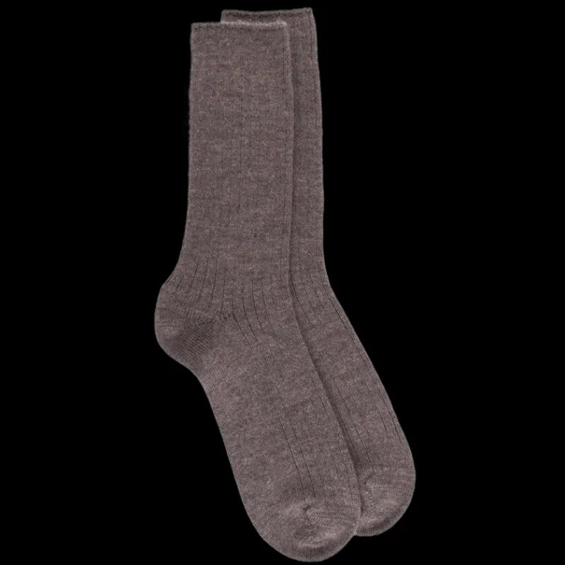 chaussettes_homme__ctes_e_0-2.webp Homme Doré Doré Chaussettes^Chaussettes homme à côtes en laine - Brun loutre