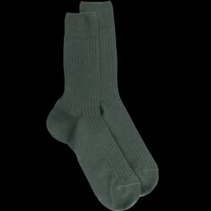 Homme Doré Doré Chaussettes^Chaussettes homme à côtes en laine - Vert thuya
