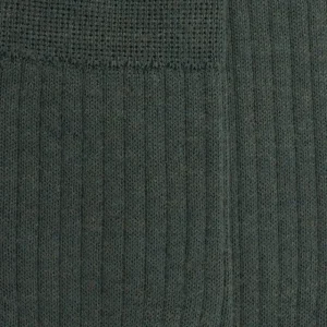 Homme Doré Doré Chaussettes^Chaussettes homme à côtes en laine - Vert thuya