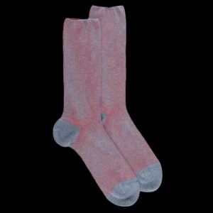 Homme Doré Doré Chaussettes^Chaussettes homme à côtes sans bord élastique en fil d'Écosse - Bleu Glacier