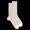 Homme Doré Doré Chaussettes^Chaussettes homme à côtes sans bord élastique en fil d'Écosse - Blanc Givre