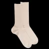 Homme Doré Doré Chaussettes^Chaussettes homme à côtes sans bord élastique en coton égyptien - Beige Lin