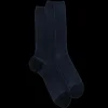 Homme Doré Doré Chaussettes^Chaussettes homme à côtes sans bord élastique en fil d'Écosse - Bleu marine