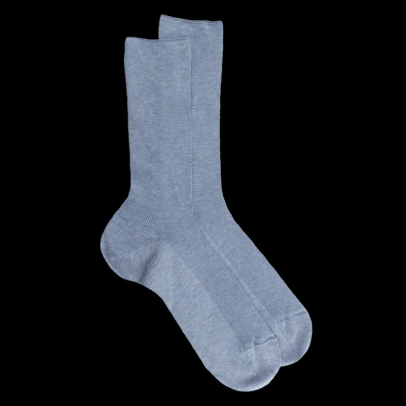chaussettes_homme__ctes_s_0-21.webp Homme Doré Doré Chaussettes^Chaussettes homme à côtes sans bord élastique en fil d'Écosse - Bleu Glacier