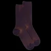 Homme Doré Doré Chaussettes^Chaussettes homme à côtes sans bord élastique en laine - Violet mûrier
