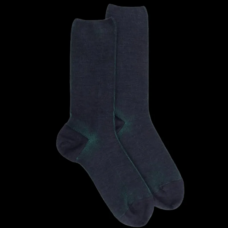 chaussettes_homme__ctes_s_0-4.webp Homme Doré Doré Chaussettes^Chaussettes homme à côtes sans bord élastique en laine - Bleu corsaire
