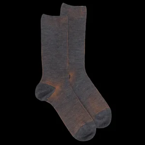 Homme Doré Doré Chaussettes^Chaussettes homme à côtes sans bord élastique en laine -