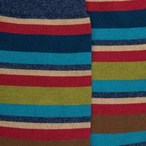 Homme Doré Doré Chaussettes^Chaussettes homme à rayures en fil d'Écosse - Bleu Facteur & Bleu