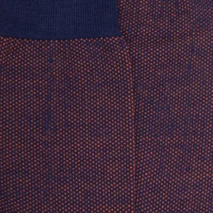 Homme Doré Doré Chaussettes^Chaussettes homme caviar en laine merinos - Bleu caban & Orange cognac