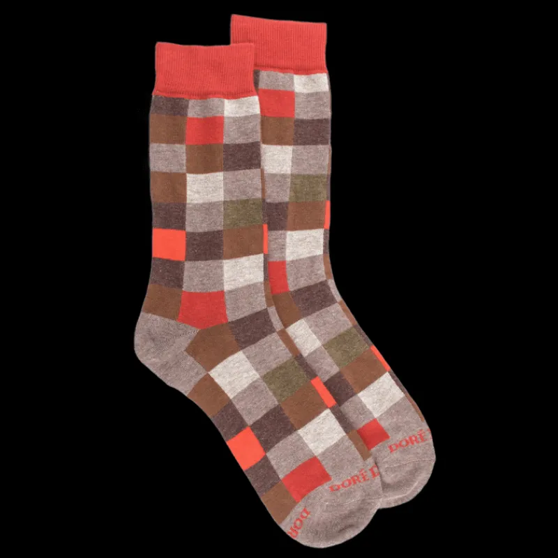 chaussettes_homme_chiquie_0-13.webp Homme Doré Doré Chaussettes^Chaussettes homme échiquier en coton -
