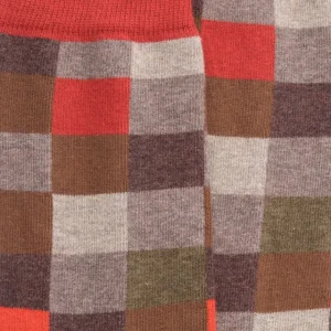 Homme Doré Doré Chaussettes^Chaussettes homme échiquier en coton -