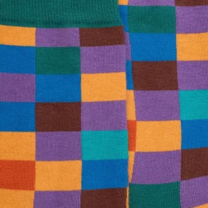 Homme Doré Doré Chaussettes^Chaussettes homme échiquier en coton - Passion & Vert Verdier