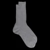 Homme Doré Doré Chaussettes^Chaussettes Homme côtelées en pur fil d'Ecosse - Gris moyen